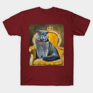 British Shorthair Cat Oil Painting T-Shirt